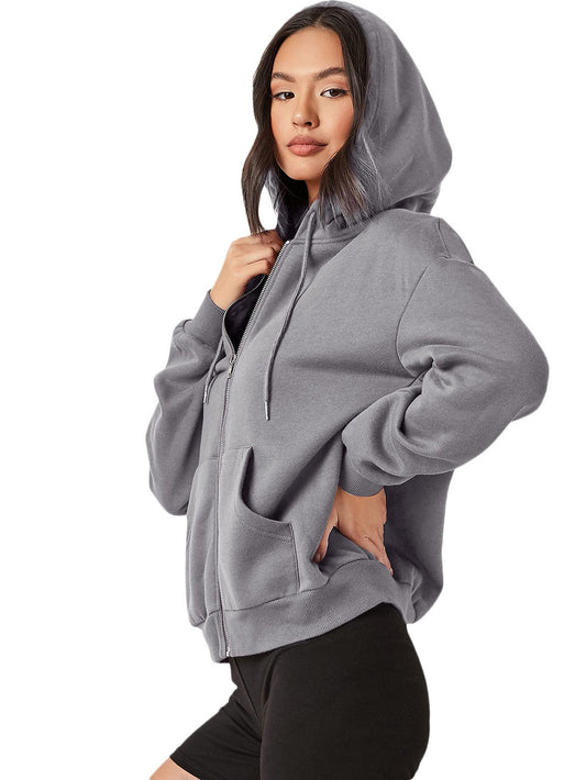 Gray Zipper Hoodie