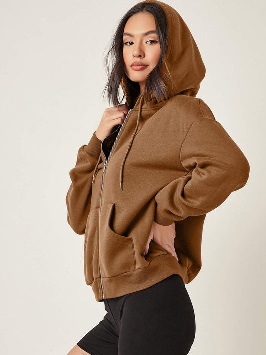 Brown Zipper Hoodie