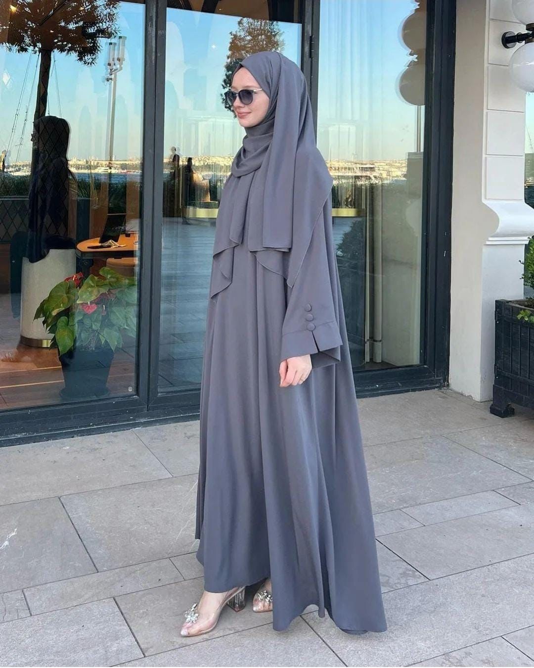 Arabic Grey Abaya