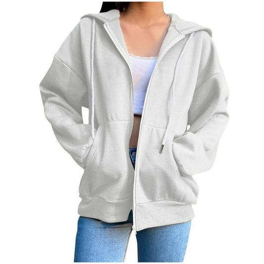 Light Gray Zipper Hoodie