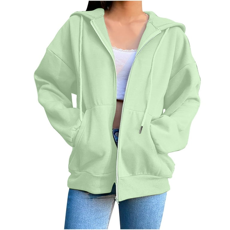 Light Green Zipper Hoodie