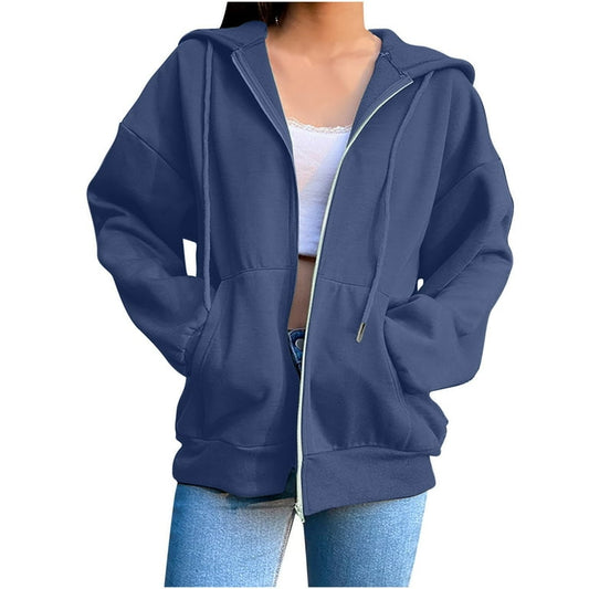 Nevi Blue Zipper Hoodie