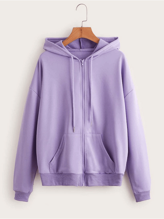 Lilac Purple Zipper Hoodie