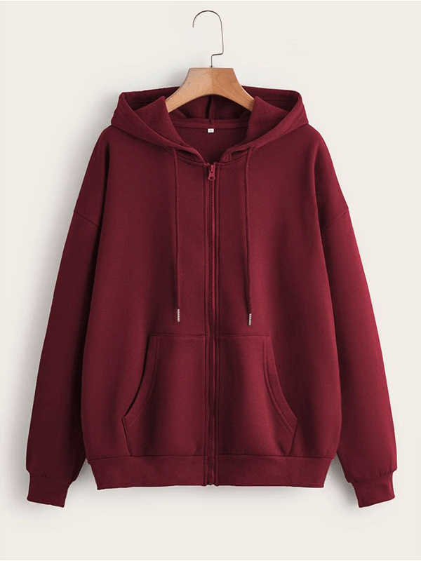 Maroon Zipper Hoodie