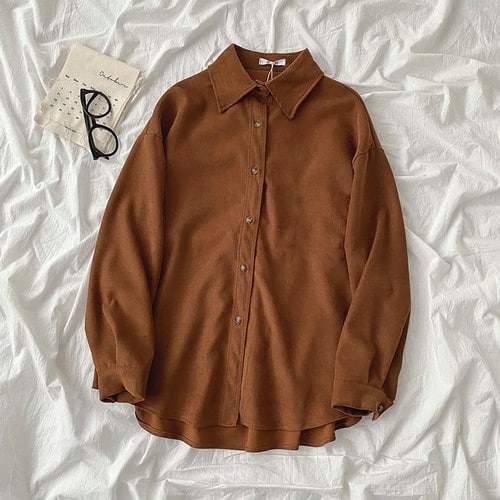 BROWN BUTTON DOWN SHIRT