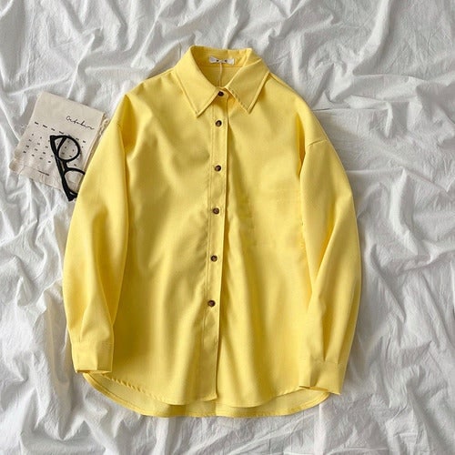 YELLOW BUTTON DOWN SHIRT